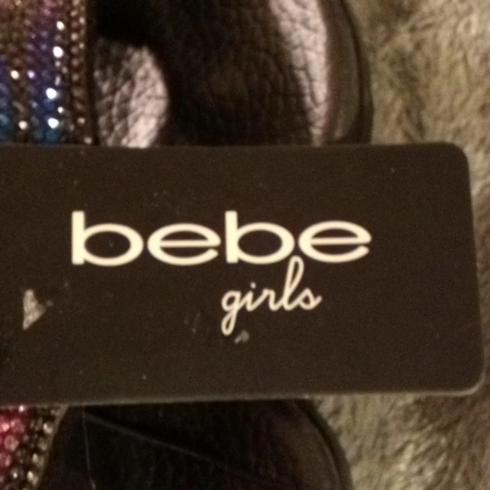 NEW BEBE GIRLS SLIDES SANDELS SIZE 11/12 BLING 💖